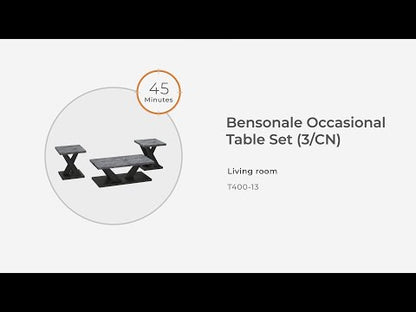 Bensonale - Marrón / Gris - Juego de mesa auxiliar (juego de 3)