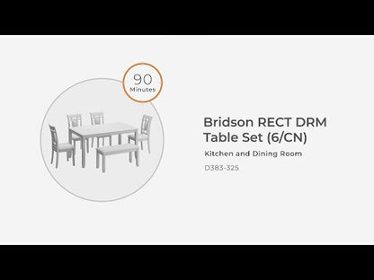 Bridson - Gris - Juego de mesa Rec Drm (juego de 6)