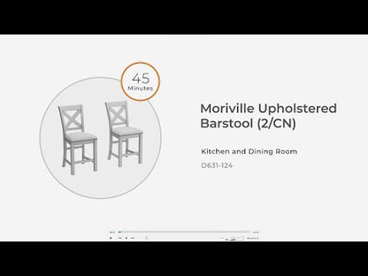Moriville - Beige - Taburete de bar tapizado (juego de 2)