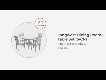 Langwest - Marrón - Juego de mesa de comedor (juego de 5)