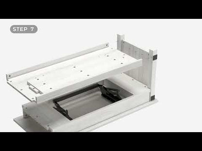 Freedan - Marrón grisáceo - Mesa de cóctel rectangular con tapa elevable