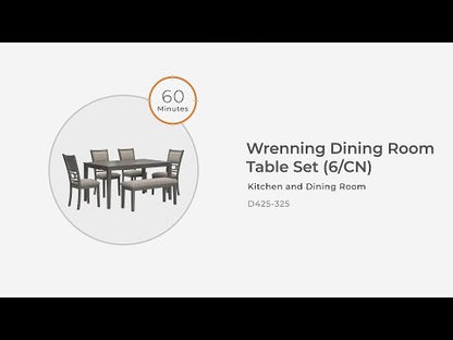 Wrenning - Gris - Juego de mesa de comedor (juego de 6)