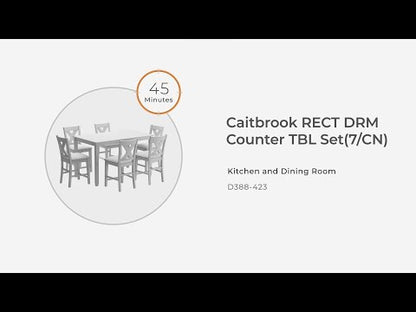 Caitbrook - Gris - Juego de mesa de mostrador Rect Drm (juego de 7)